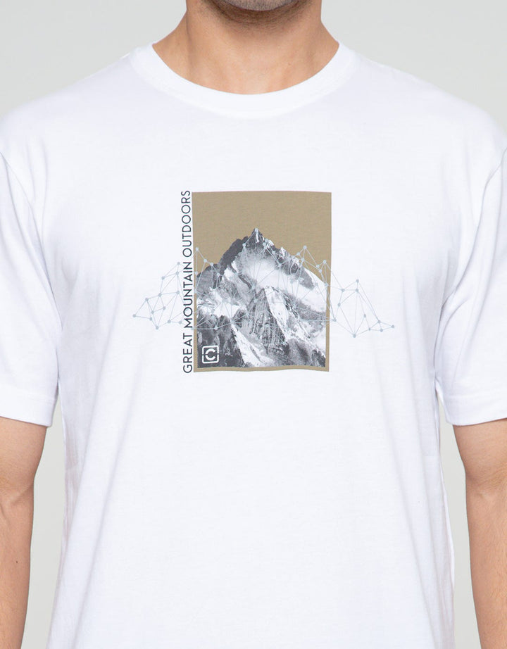 Cole Mountain Geometri Kaos Lengan Pendek Pria