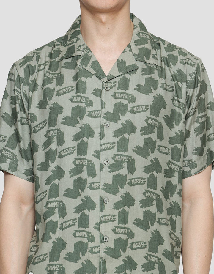 Marvel all Logo Kemeja Casual Pria