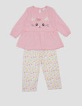 Pipiniko Icon Cat Flower Pakaian Set Anak Perempuan