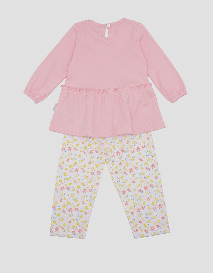 Pipiniko Icon Cat Flower Pakaian Set Anak Perempuan