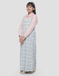 Sweet Miss Leb Modest Overall Kotak Geber Maxi Dress Anak Perempuan