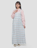 Sweet Miss Leb Modest Overall Kotak Geber Maxi Dress Anak Perempuan