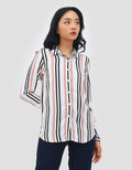 Geela Official Aemma White Stripe Kemeja Wanita
