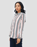 Geela Official Aemma White Stripe Kemeja Wanita