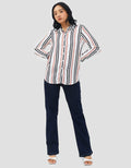Geela Official Aemma White Stripe Kemeja Wanita