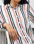 Geela Official Aemma White Stripe Kemeja Wanita