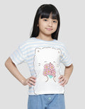 Aero Print Salur Bear Flower Girls T-shirt