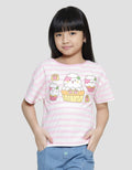 Aero Cat Stripe Kaos Anak Perempuan
