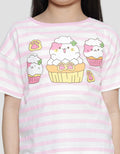 Aero Cat Stripe Kaos Anak Perempuan