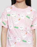 Aero Bunny Carrot Grass Girls Short Sleeve T-Shirt