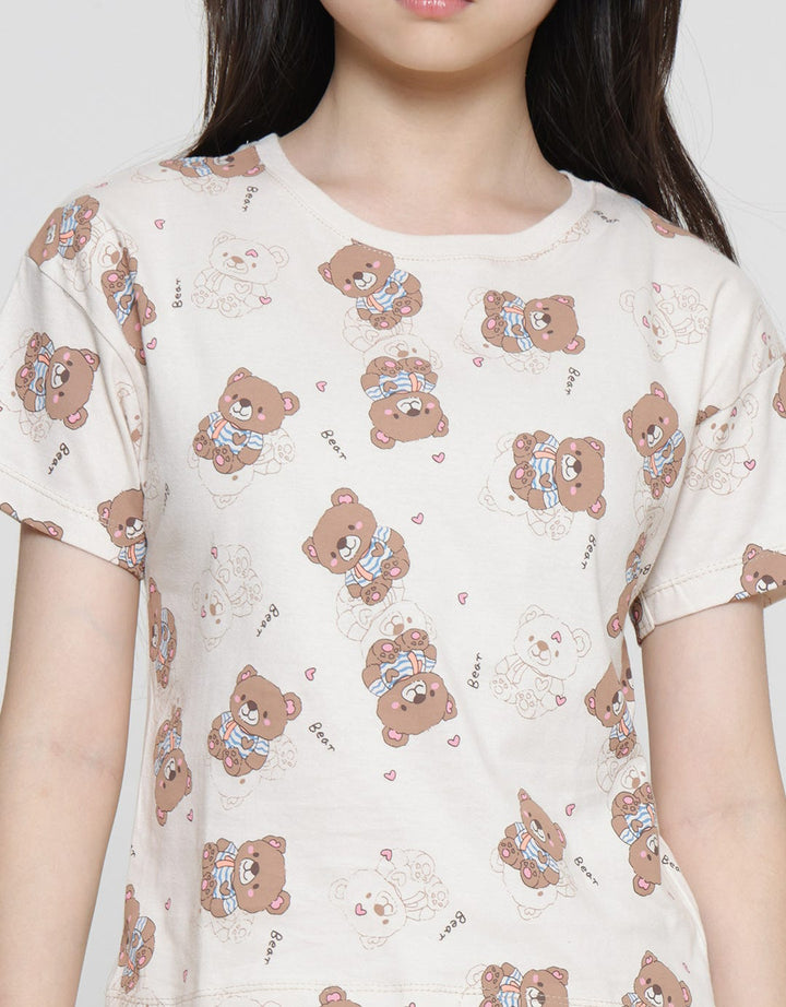 Aero Bear Kotak Berry Kaos Lengan Pendek Anak Perempuan
