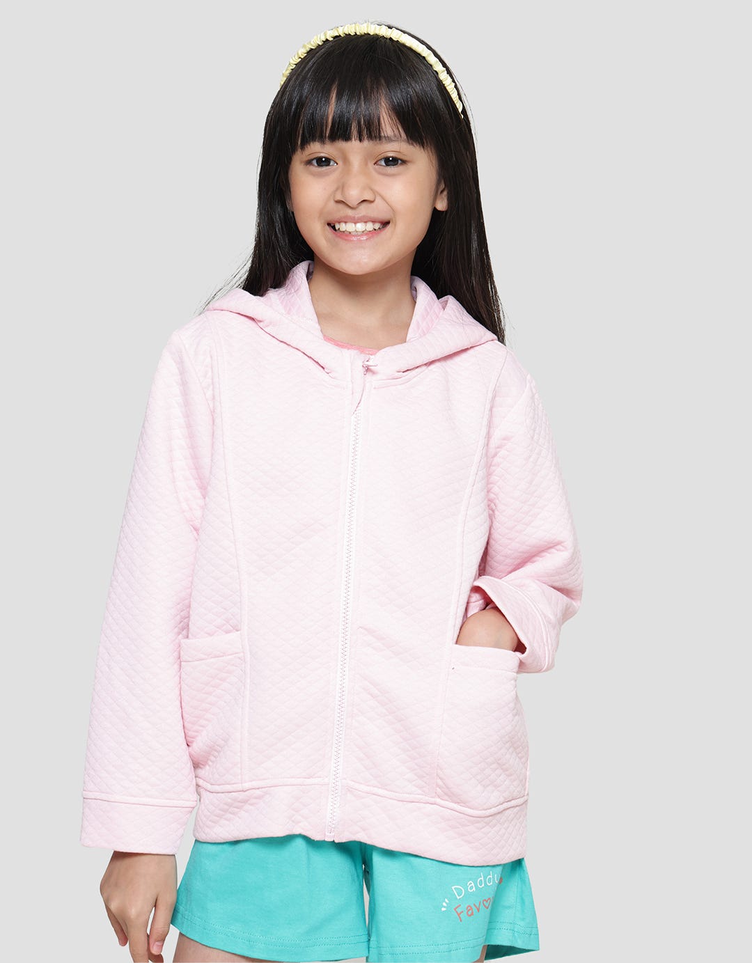 Aero Texture Fabric Kotak Jaket Anak Perempuan