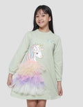 Aero Unicorn Tile Midi Dress Anak Perempuan