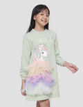 Aero Unicorn Tile Midi Dress Anak Perempuan