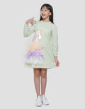 Aero Unicorn Tile Midi Dress Anak Perempuan