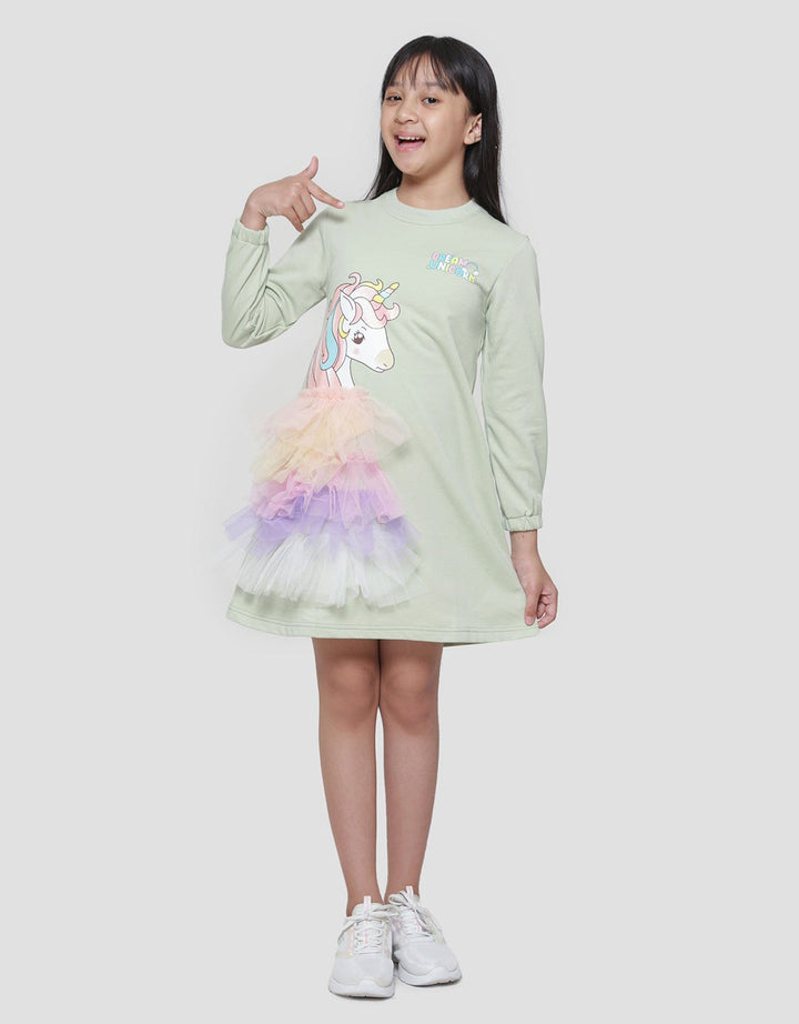 Aero Unicorn Tile Midi Dress Anak Perempuan