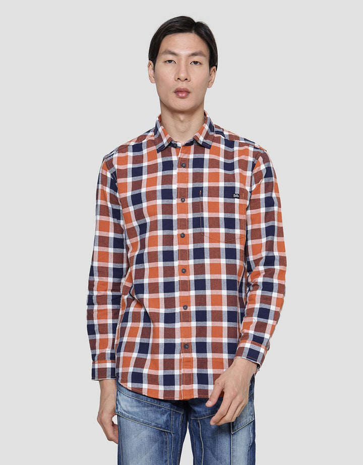 Lois Color Mix Plaid Men's Long Sleeve Shirt