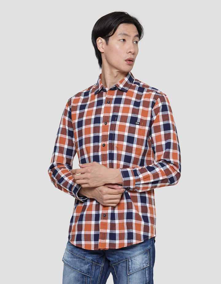 Lois Color Mix Plaid Men's Long Sleeve Shirt