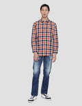 Lois Color Mix Plaid Kemeja Lengan Panjang Pria