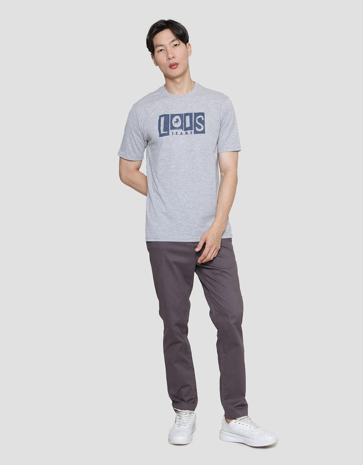 Lois Logo Print Kaos Lengan Pendek Pria