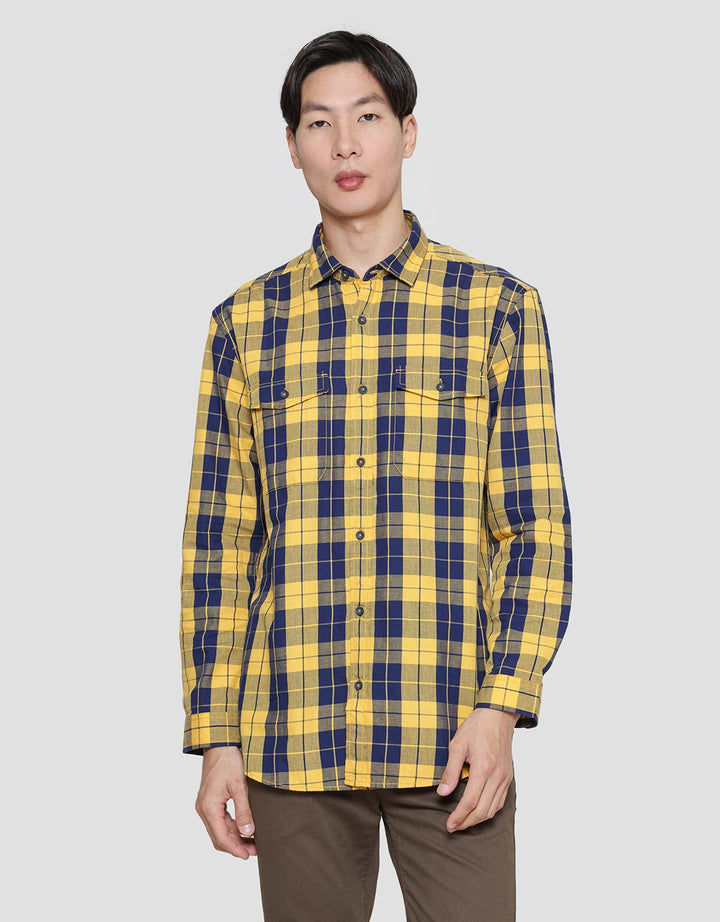 Lois Double Pocket Kemeja Lengan Panjang Pria