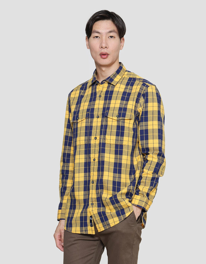 Lois Double Pocket Kemeja Lengan Panjang Pria