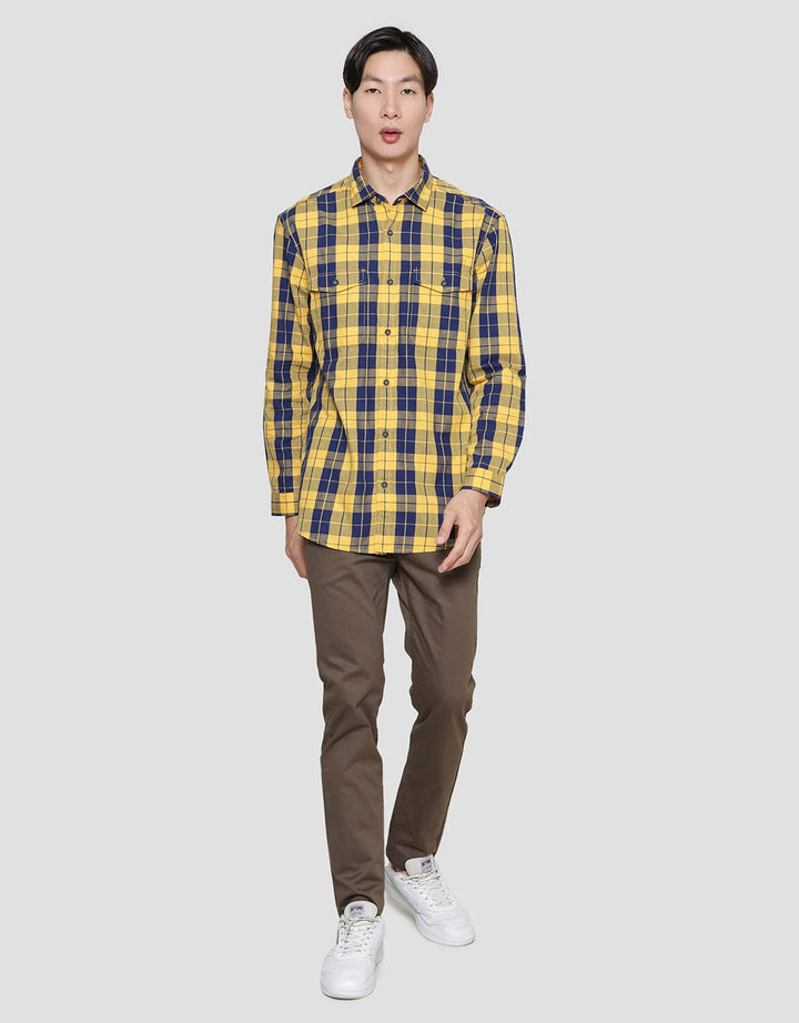 Lois Double Pocket Kemeja Lengan Panjang Pria
