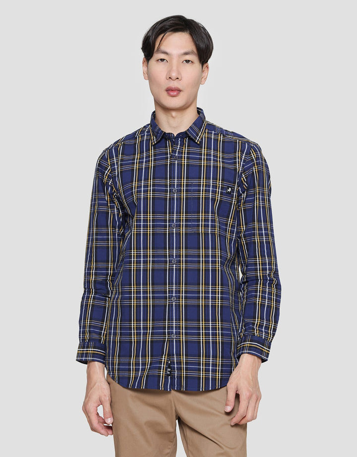 Lois Medium Plaid Print Kemeja Lengan Panjang Pria