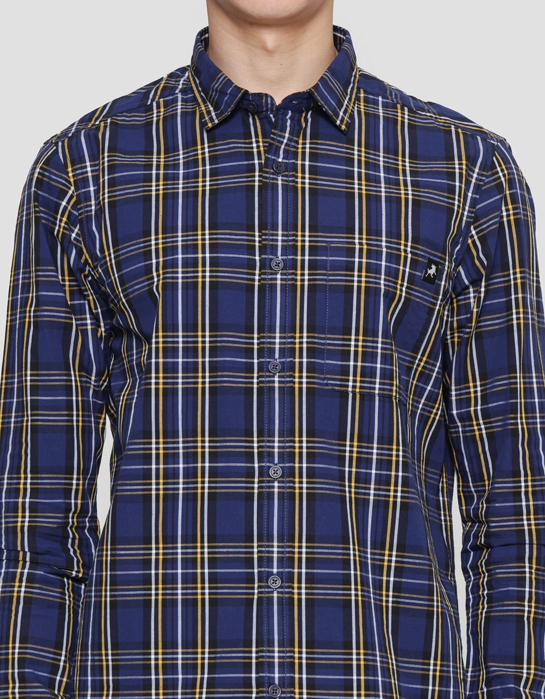 Lois Medium Plaid Print Kemeja Lengan Panjang Pria
