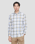 Lois Casual Plaid Look Kemeja Lengan Panjang Pria