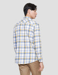 Lois Casual Plaid Look Kemeja Lengan Panjang Pria