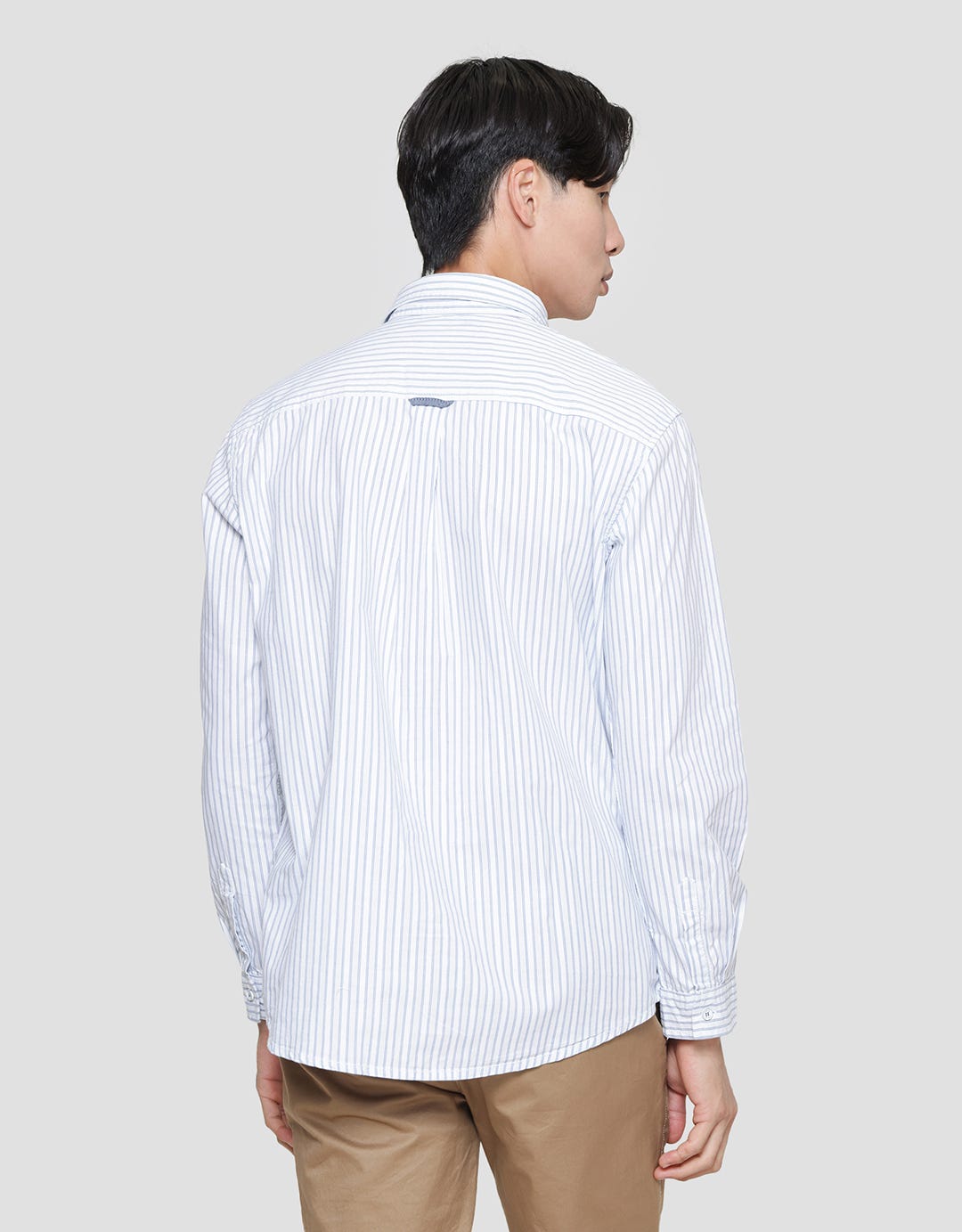Lois Stripe Print Kemeja Lengan Panjang Pria
