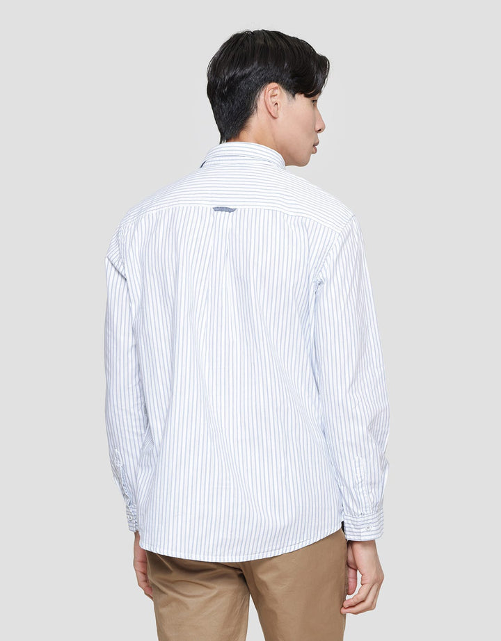 Lois Stripe Print Kemeja Lengan Panjang Pria