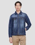 Lois Washed Accent Jaket Denim Pria