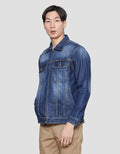 Lois Washed Accent Jaket Denim Pria