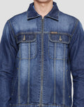 Lois Washed Accent Jaket Denim Pria