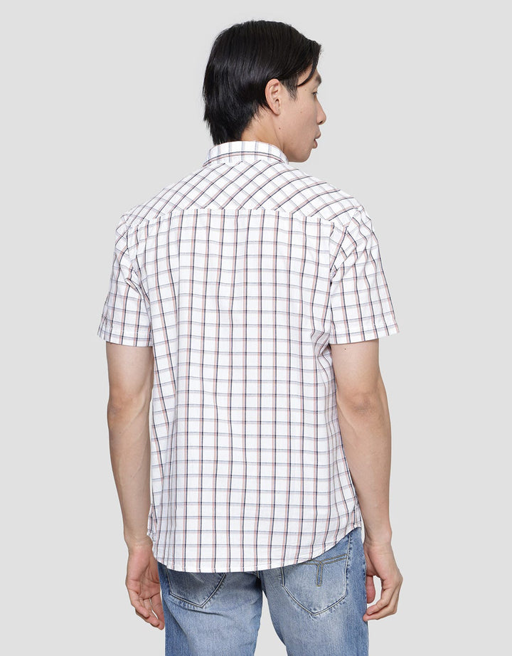 Lois Square Print Kemeja Lengan Pendek Pria
