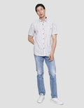 Lois Square Print Kemeja Lengan Pendek Pria
