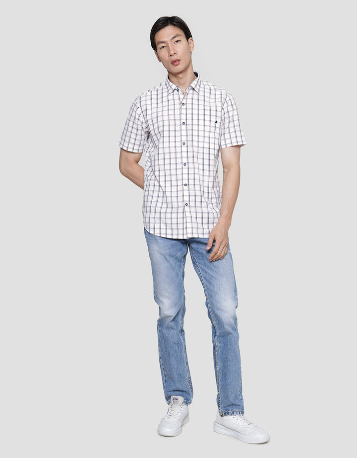 Lois Square Print Kemeja Lengan Pendek Pria
