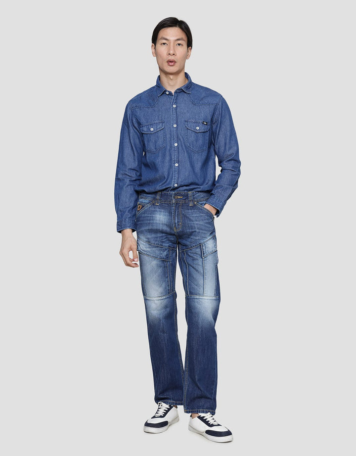 Lois CRG090 Celana Cargo Jeans Pria