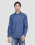 Lois Double Chest Pocket Kemeja Lengan Panjang Pria