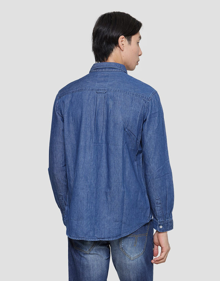 Lois Double Chest Pocket Kemeja Lengan Panjang Pria