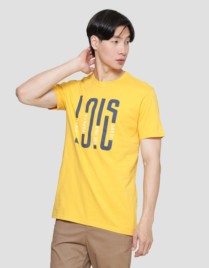 Lois Printed Logo Casual Kaos Pria