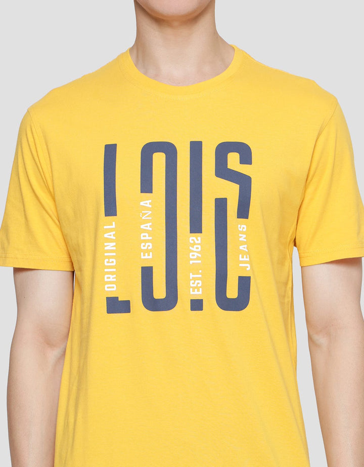 Lois Printed Logo Casual Kaos Pria