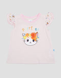 Pipiniko Purrfect Print Kaos Anak Perempuan