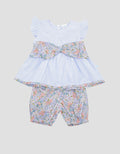 Pipiniko Strip And Bow Set Girls Clothing