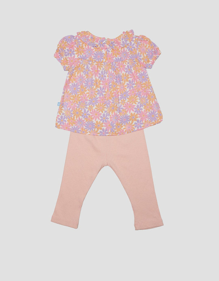 Pipiniko Smock Flower Set Pakaian Anak Perempuan