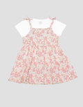 Pipiniko 2 Pcs Fp Flower Midi Dress Short Sleeve Girls