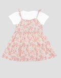 Pipiniko 2 Pcs Fp Flower Midi Dress Short Sleeve Girls