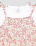 Pipiniko 2 Pcs Fp Flower Midi Dress Short Sleeve Girls